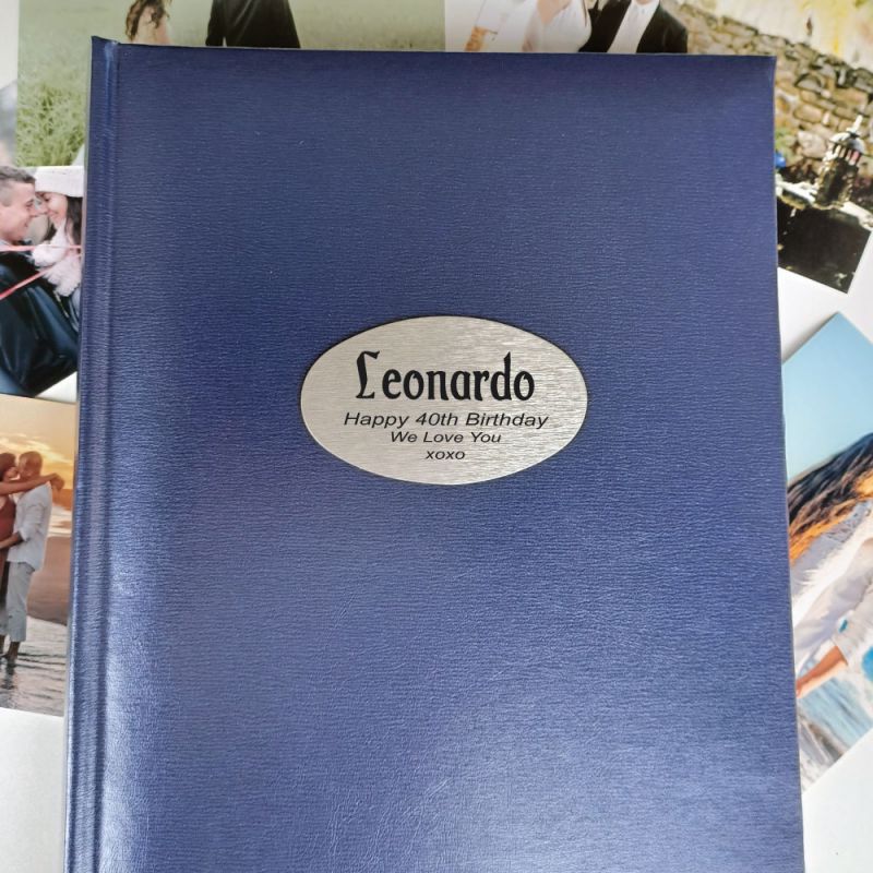 Personalised 40th Birthday Album 300 Photo Blue