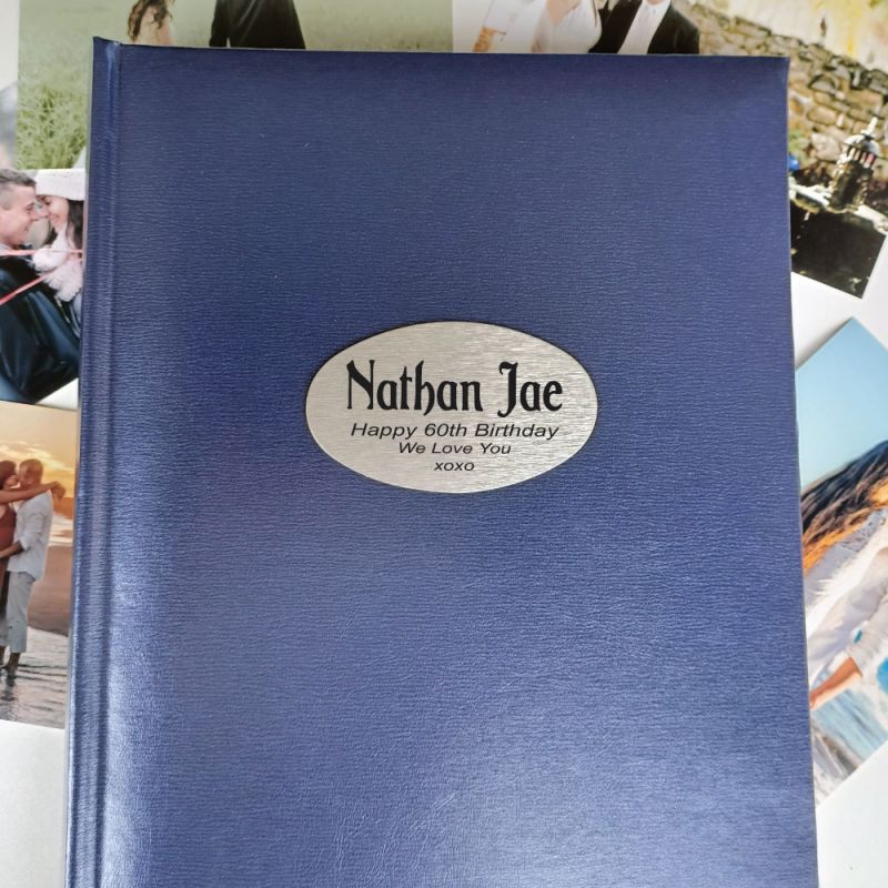 Personalised 60th Birthday Album 300 Photo Blue