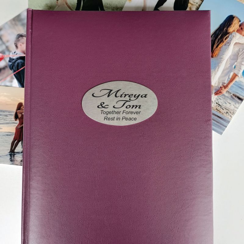 Personalised  Memorial  Album 300 Photo Rose