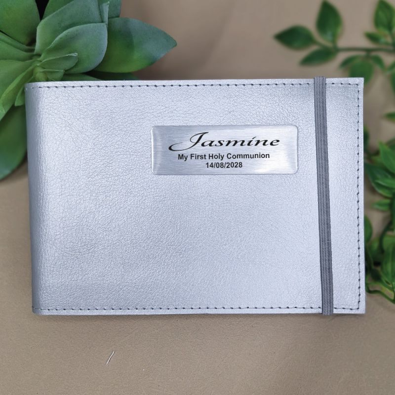 Personalised Communion Brag Photo Album - Silver