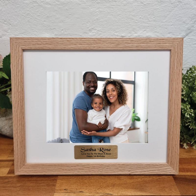 1st Birthday Photo Frame Natural Wood