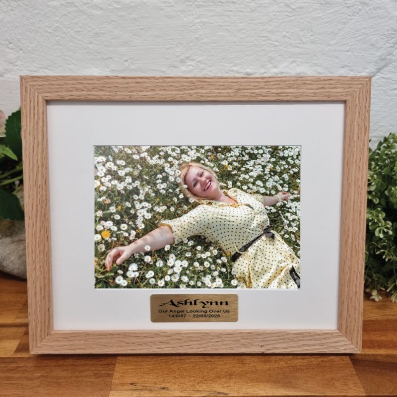 Memorial Photo Frame Natural Wood