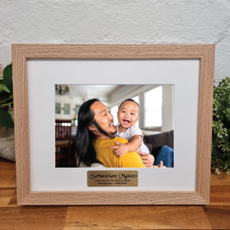 Naming Day Photo Frame Natural Wood