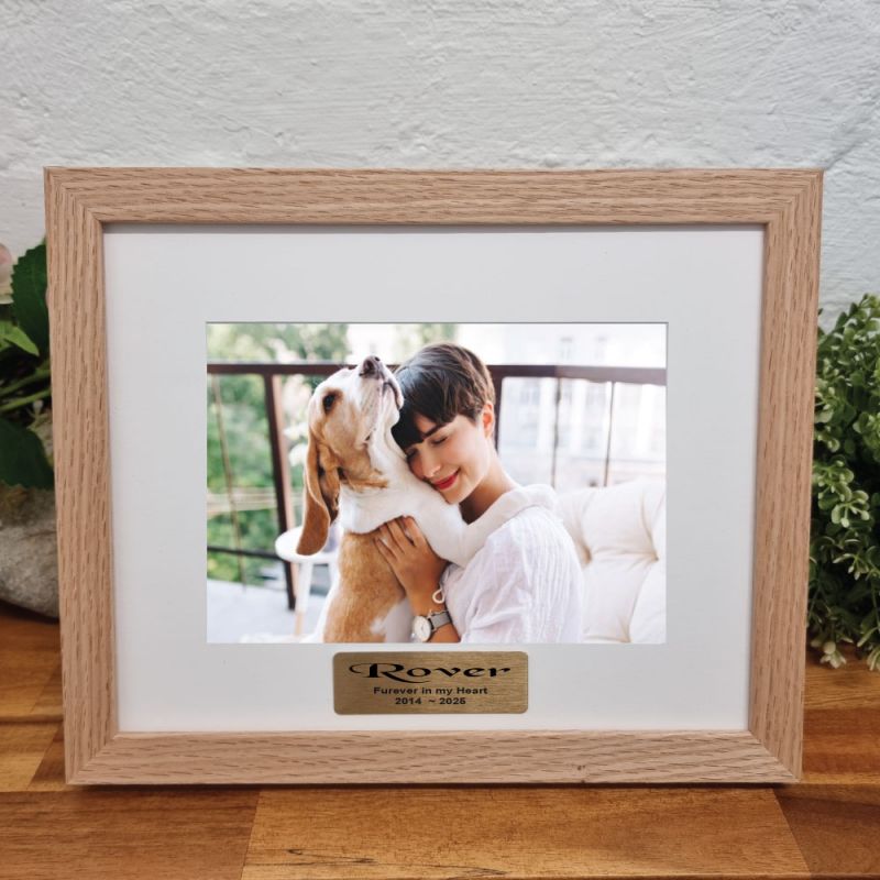 Pet Memorial Photo Frame Natural Wood