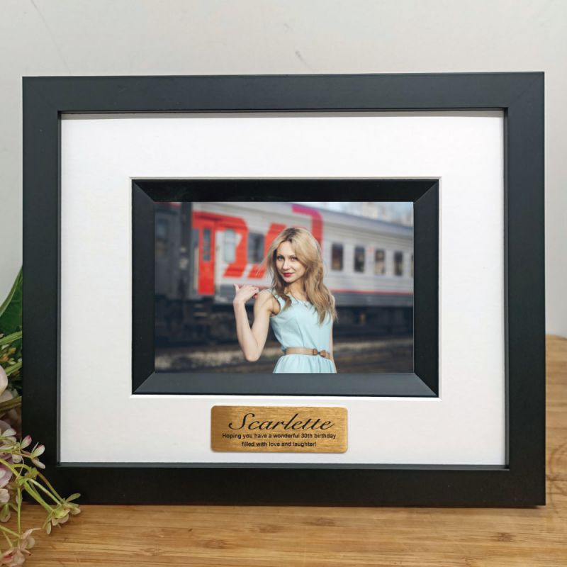 30th Birthday Personalised Photo Frame Silhouette Black 4x6 