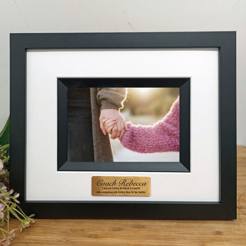 Coach Personalised Photo Frame Silhouette Black 4x6 