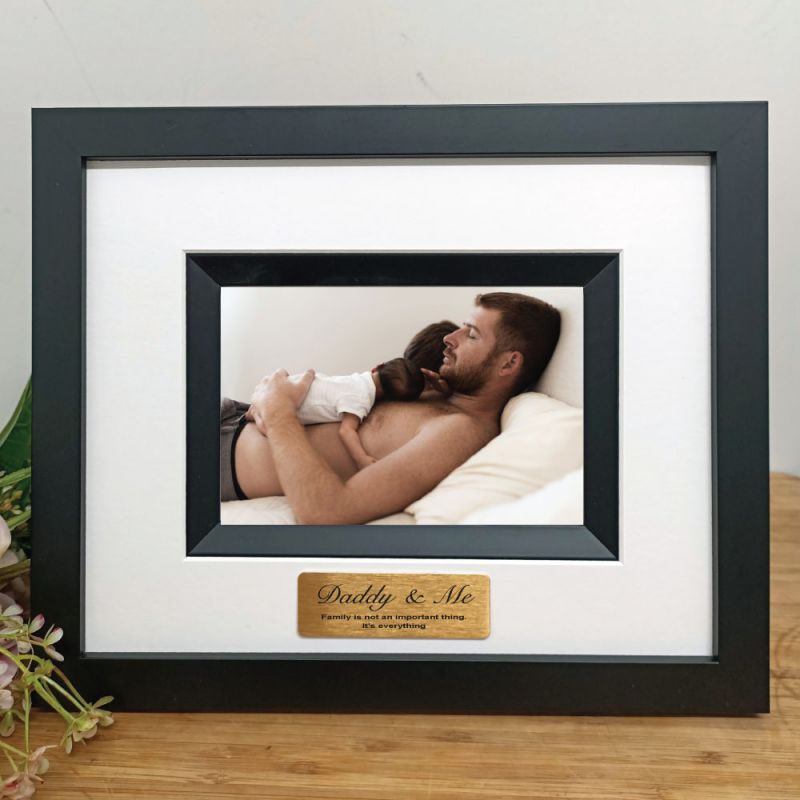 Dad Personalised Photo Frame Silhouette Black 4x6 