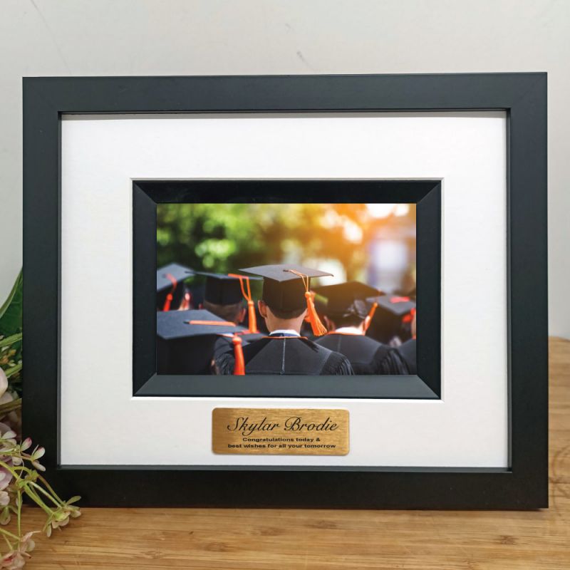 Graduation Personalised Photo Frame Silhouette Black 4x6 