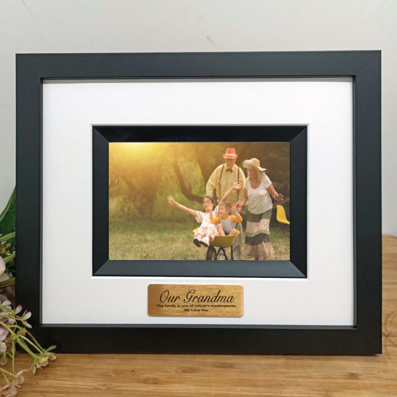 Grandma Personalised Photo Frame Silhouette Black 4x6 