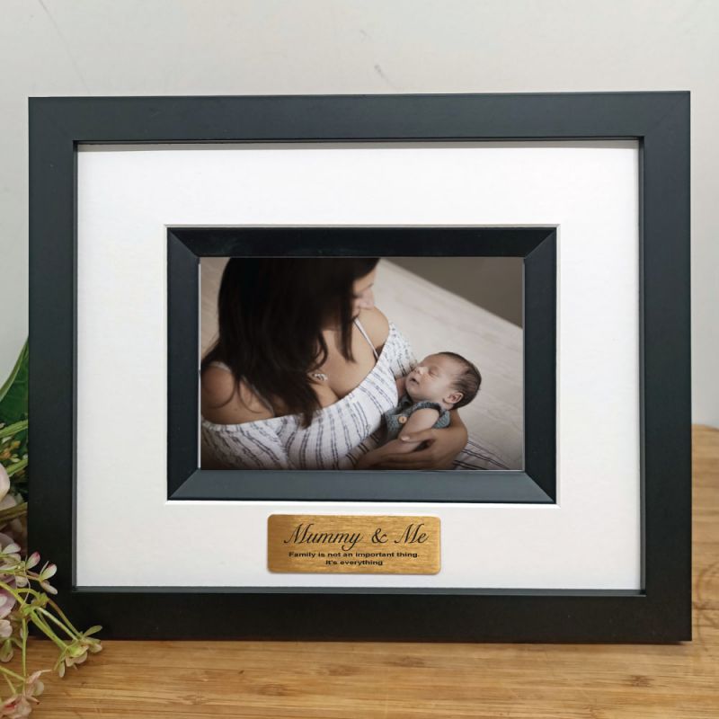 Mum Personalised Photo Frame Silhouette Black 4x6 