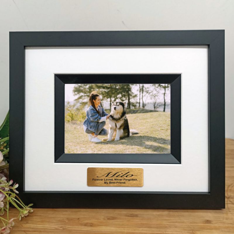 Pet Memorial Personalised Photo Frame Silhouette Black 4x6 