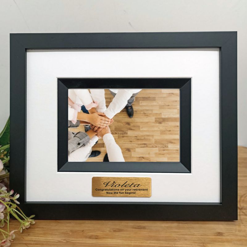 Retirement Personalised Photo Frame Silhouette Black 4x6 