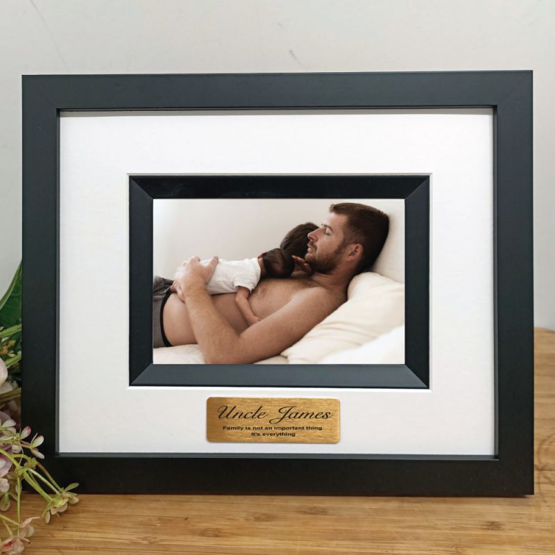 Uncle Personalised Photo Frame Silhouette Black 4x6 