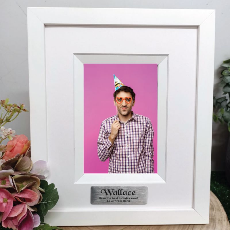  Birthday Photo Frame Silhouette White 4x6 