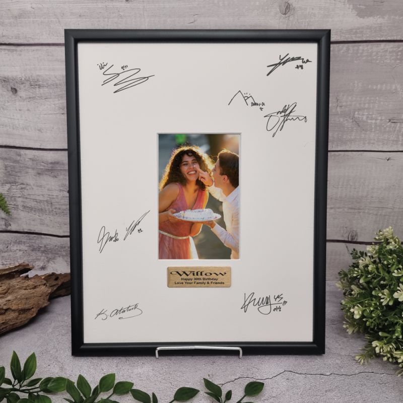 30th Birthday Black Signature Frame 4x6 Photo
