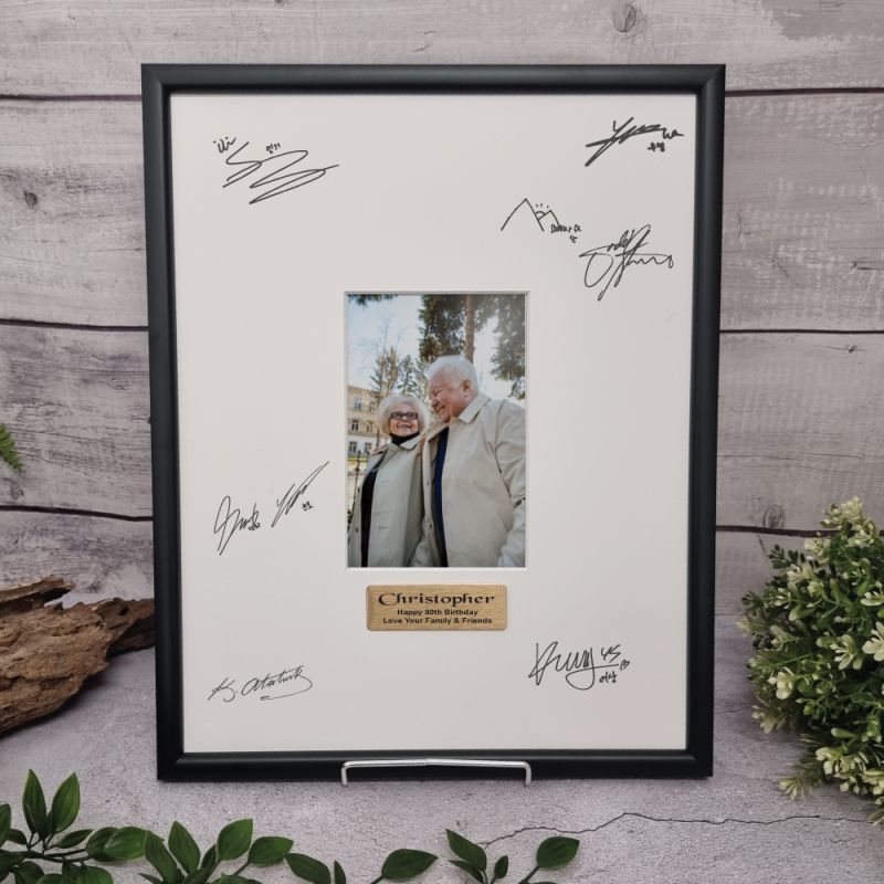 90th Birthday Black Signature Frame 4x6 Photo