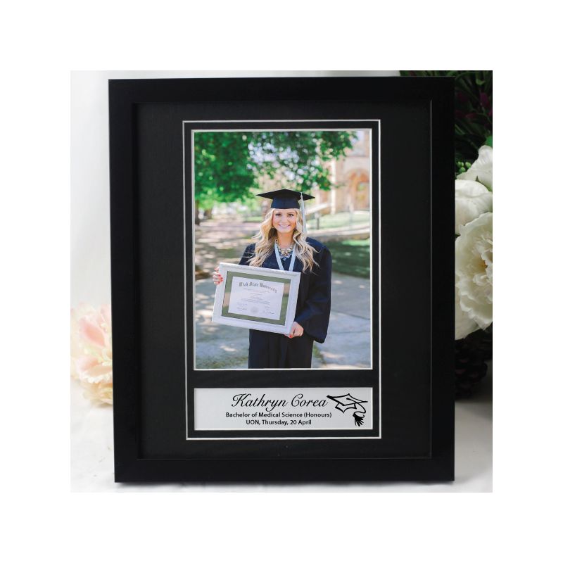 Graduation Personalised Photo Frame 6x8 Black