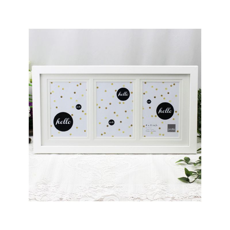 White Timber Triple 4x6 Photo Frame
