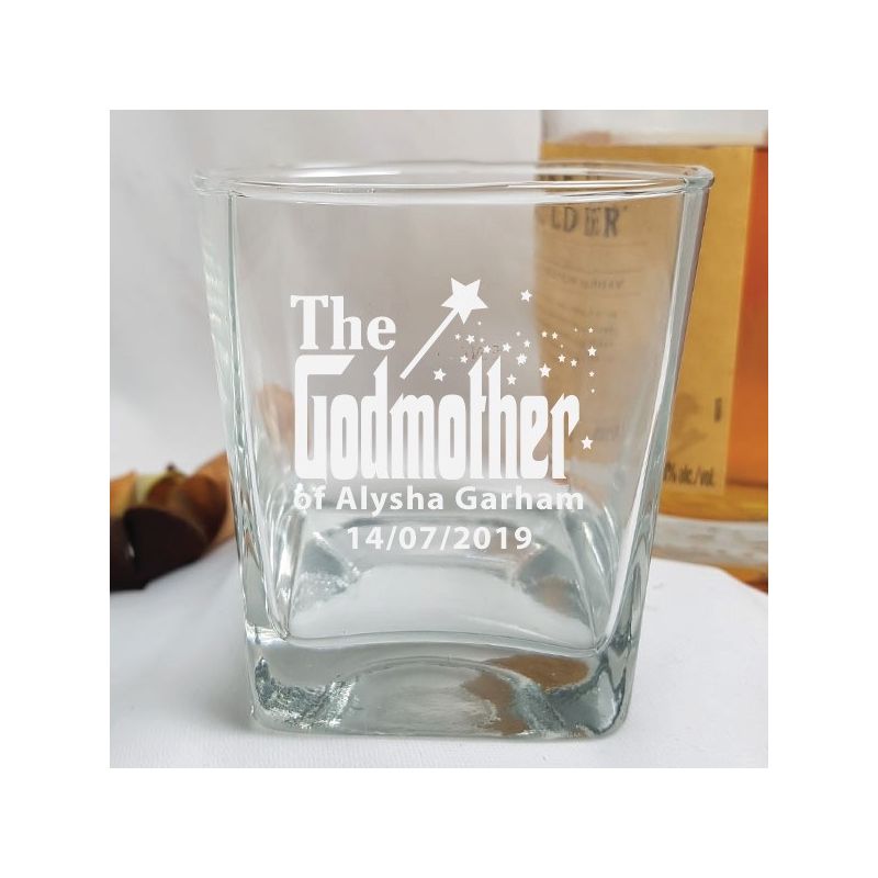 Godmother Engraved Scotch Spirit Glass Personalised Message