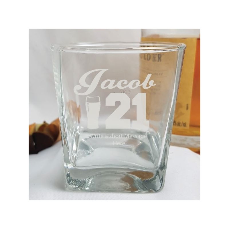 21st Birthday Engraved Personalised Scotch Spirit Glass (M)