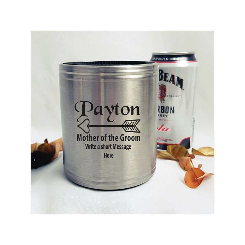 Mother Of The Groom Engraved Silver Stubby Can Cooler