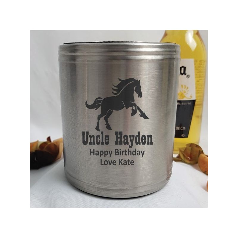 Uncle Engraved Silver Stubby Can Cooler Personalised