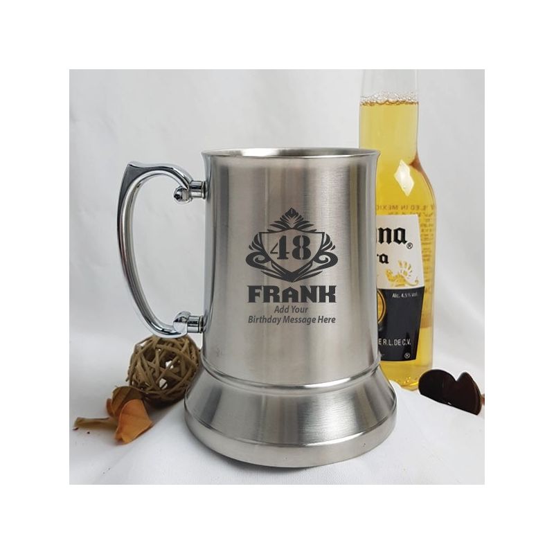 Birthday Engraved Stainless Beer Stein Mug (M)