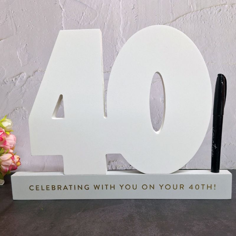 40th Birthday Signature Number Block