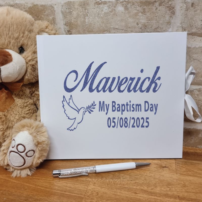Baptism Personalised Guest Book & Pen