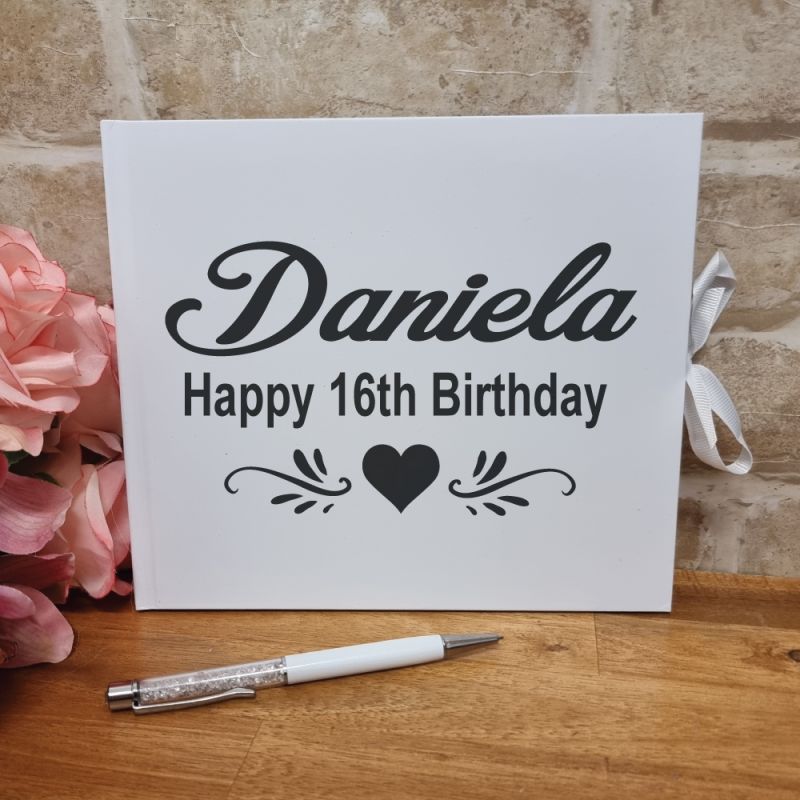 Personalised 16th Birthday Guest Book & Pen