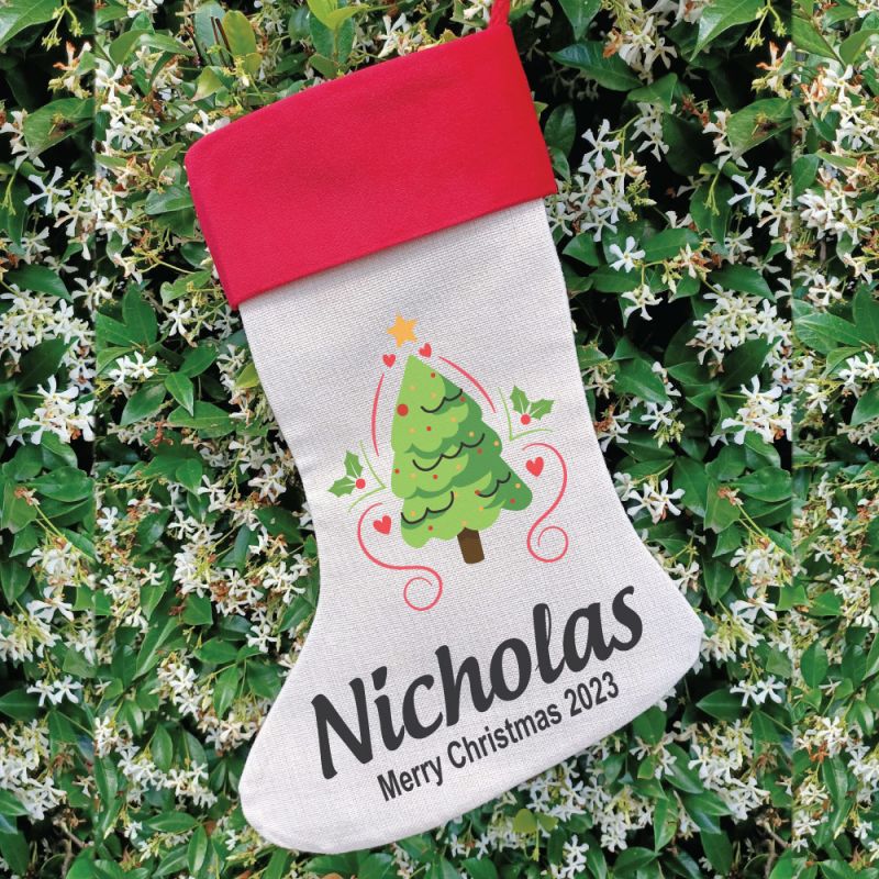 Personalised Christmas Stocking - Christmas Tree