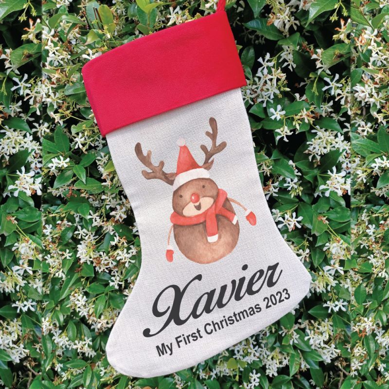 Personalised Christmas Stocking - Reindeer