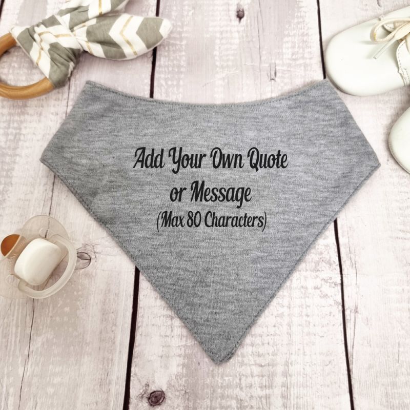 Personalised Bandana Dribble Bib Grey
