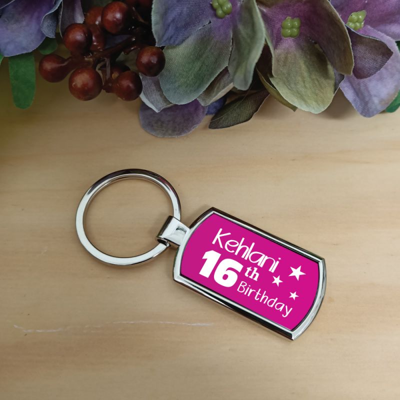 16th Birthday Keyring Gift - Personalised