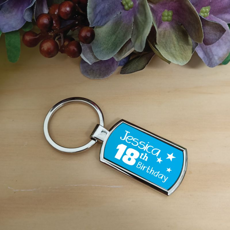 18th Birthday Keyring Gift - Personalised