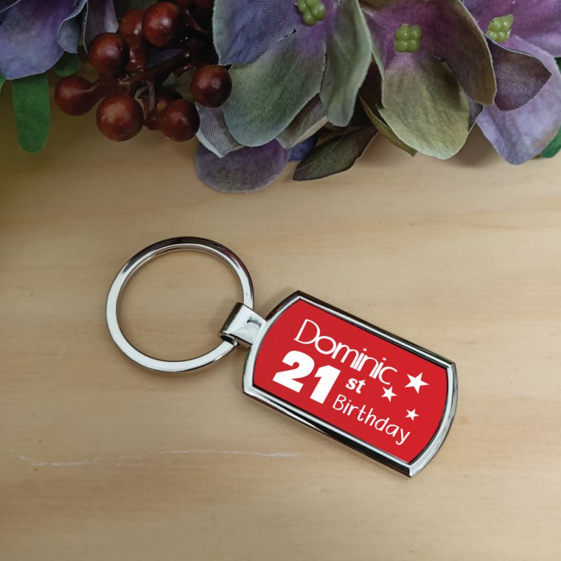 21st Birthday Keyring Gift - Personalised