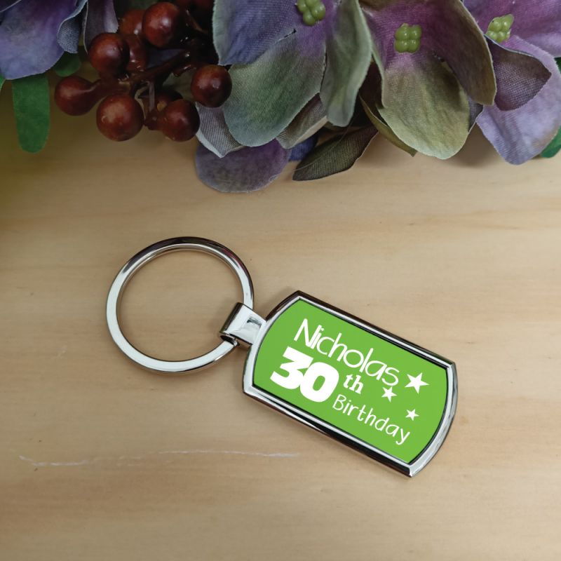 30th Birthday Keyring Gift - Personalised