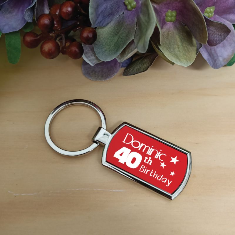 40th Birthday Keyring Gift - Personalised