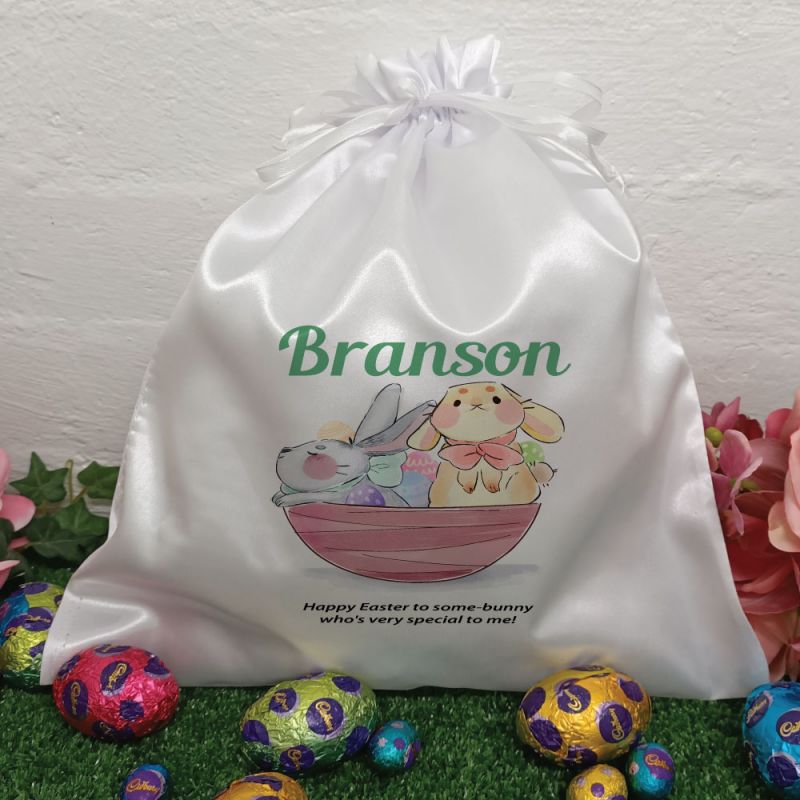 Personalised Easter Sack Hunt Bag 35cm  - Bunny Basket