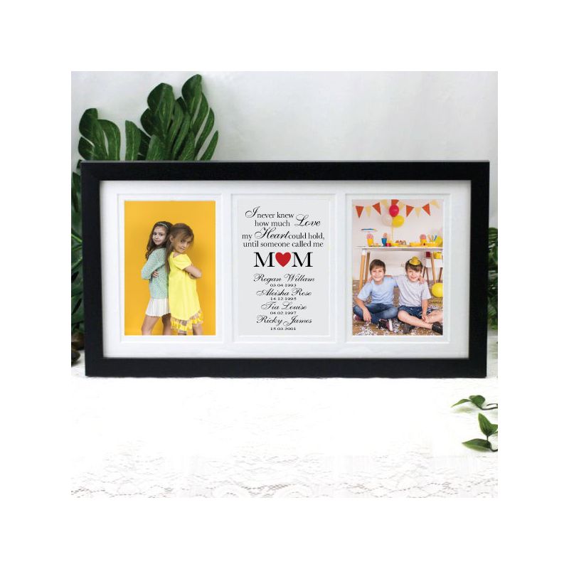 Mum Black Gallery Collage Frame Typography Print