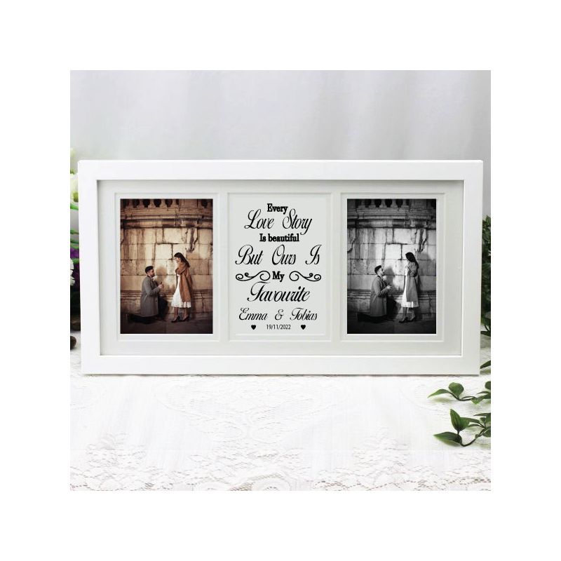 Engagement White Gallery Collage Frame Typography Print