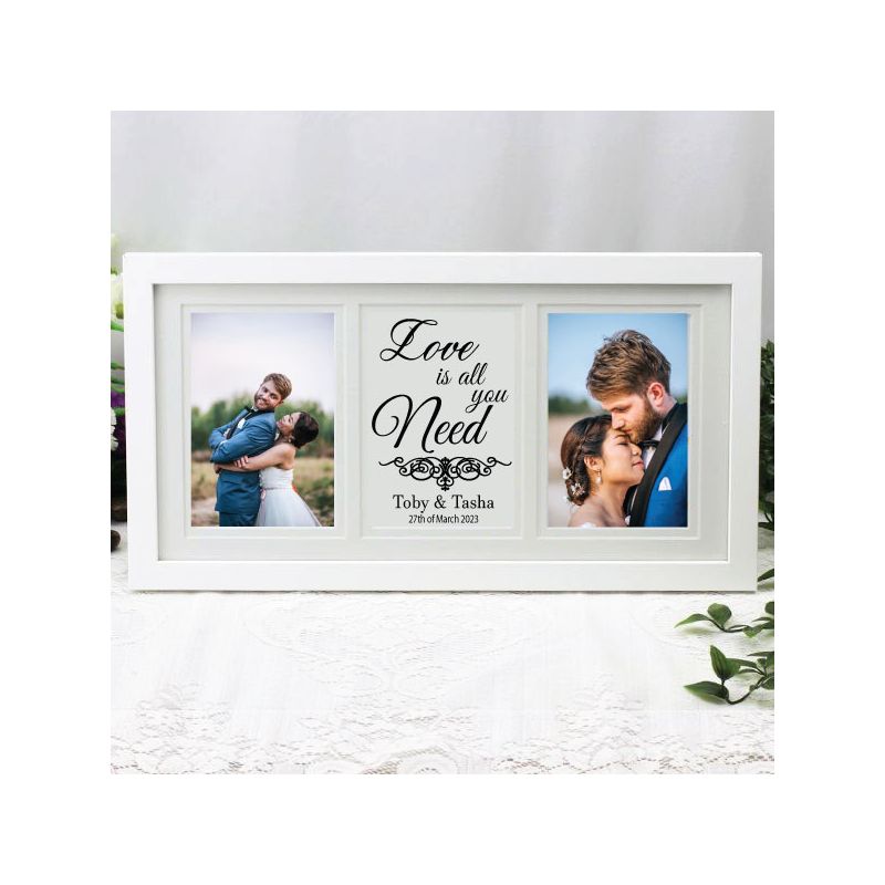Wedding White Gallery Collage Frame Typography Print