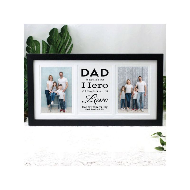 Dad Black Gallery Collage Frame Typography Print
