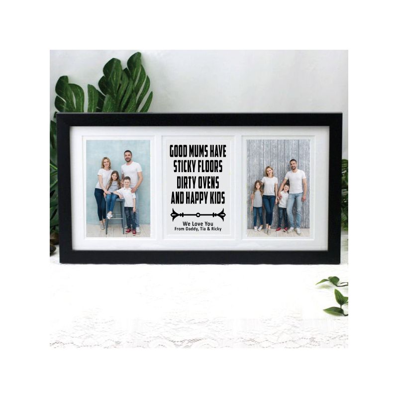 Mum Quote Collage Black Frame Typography Print