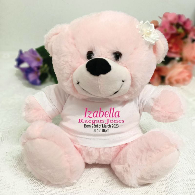 Newborn Personalised Teddy Bear Baby Girl