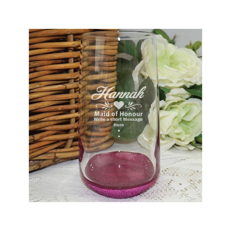 Maid Of Honour Engraved Personalised Glass Tumbler