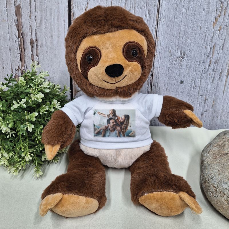 Personalised Photo Sloth Plush Toy Chubbs