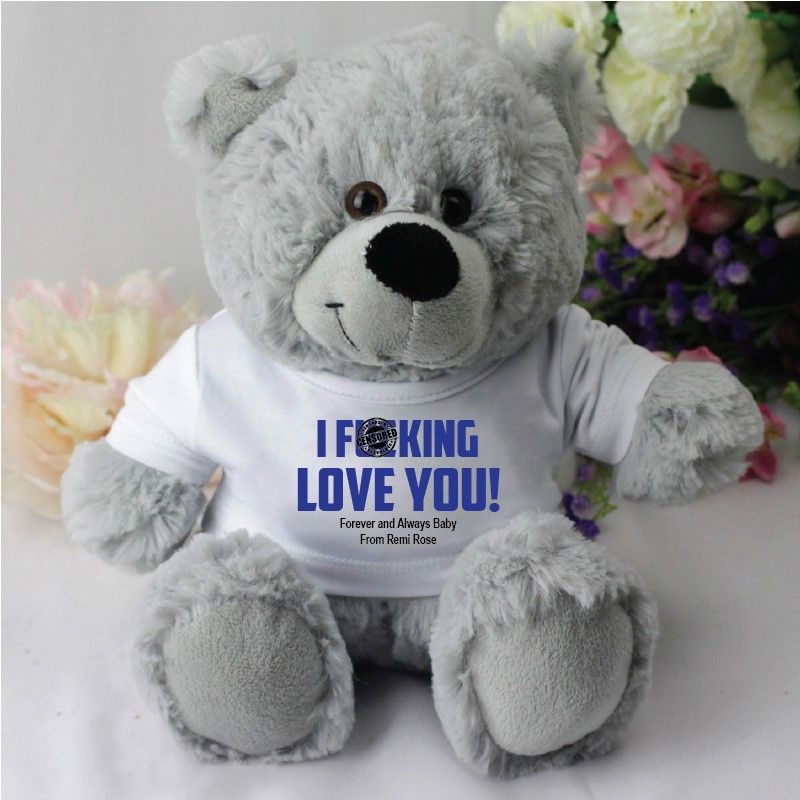 Love You Naughty Valentines Day Bear - Grey