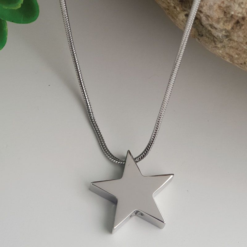 Star Memorial Urn Cremation Ash Necklace