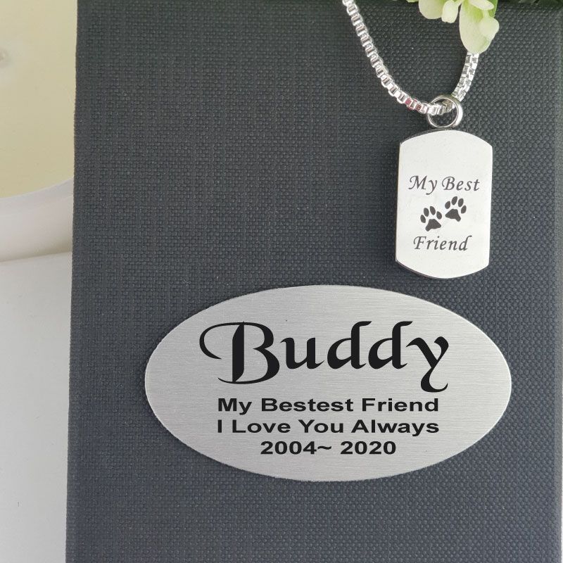 Pet Memorial Urn Cremation Ash Necklace In Personalised Box